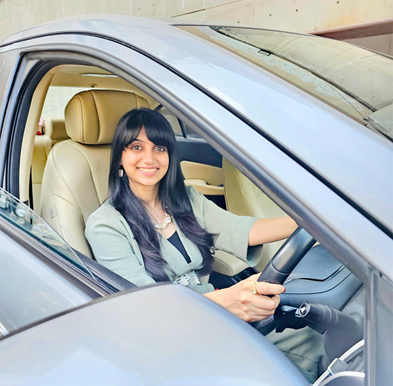 Dishi Somani of DishiS Designer Jewellery in car